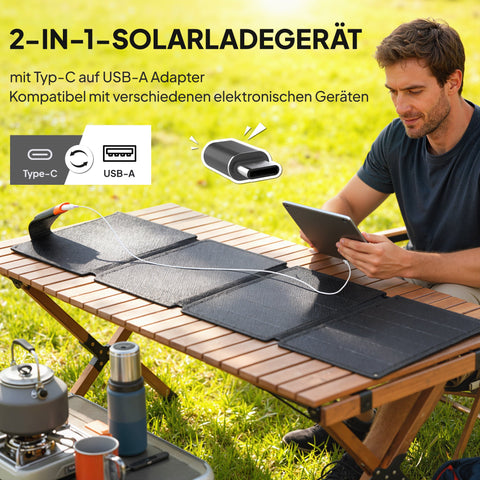 Rootz Portable Solar Panel 36W – Foldable Charger – Fast Charging Power Bank – Waterproof & Lightweight – Ideal for Outdoors – 89.8 x 27.9 x 1 cm – Grey