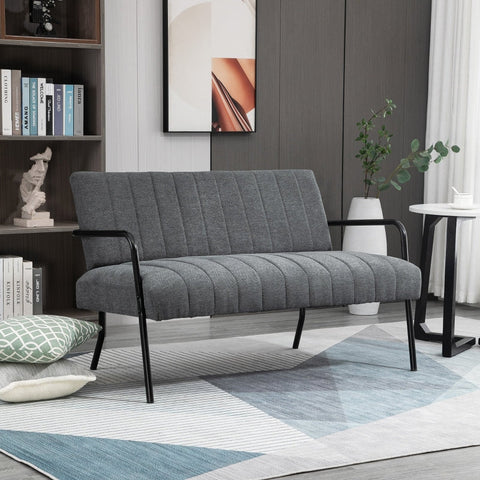 Rootz Compact Sofa - Loveseat - Couch - Comfortably Seats 2 - 122cm x 75cm x 77cm - Metal Frame - Velvet Feel