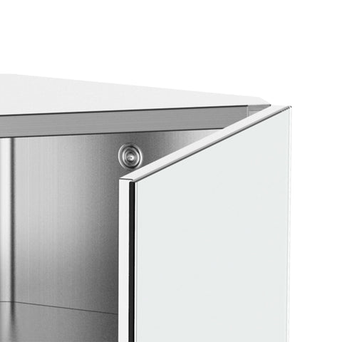 Rootz Mirror Cabinet - Bathroom Wall Cabinet - Toilet Corner Cabinet - Rust-Proof Metal - 30W x 18.4D x 60H cm Stainless Steel
