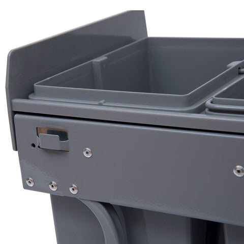 Rootz Built-in Rubbish Bin Set - Waste Separation - Recycling Bins - Space-Saving - 48cm x 34.2cm x 41.8cm