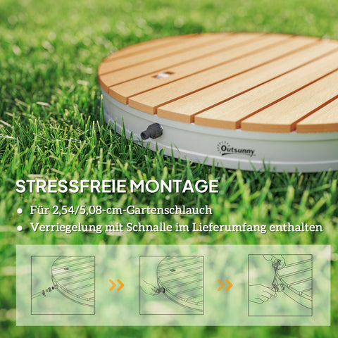 Rootz Portable Outdoor Shower Set - Garden Shower - Outdoor Water Fountain - UV & Frost Resistant - Ø70.5 x 7.5H cm