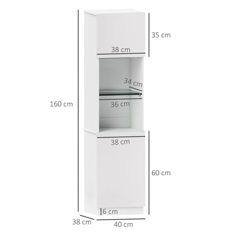 Rootz Bookcase Storage Shelf - Adjustable Units - Shelf Organizers - Modern Aesthetic - 40 x 38 x 160 cm White