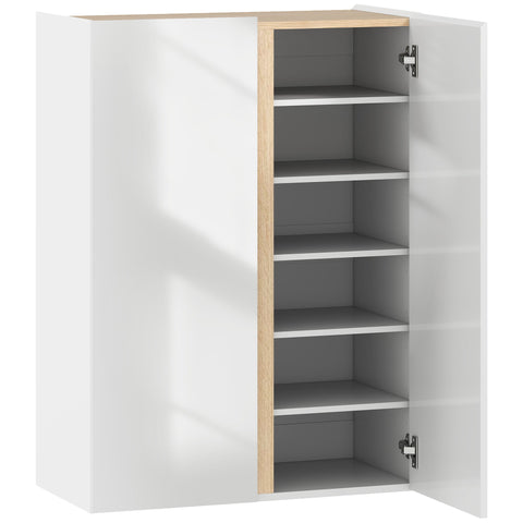 Rootz Shoe Cabinet - Shoe Organizer - Footwear Storage - Soft-Close Function - 70cm x 33.5cm - Holds 18 Pairs - Modern White  and Brown Design