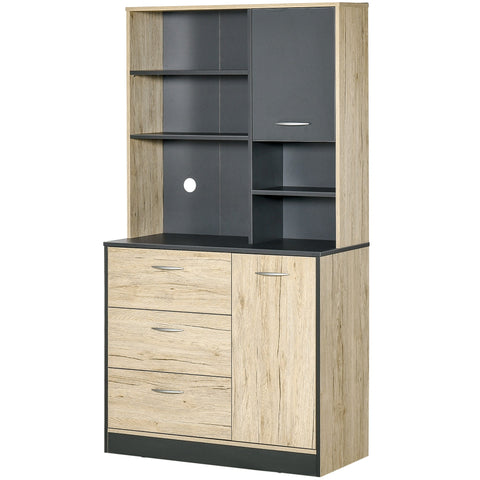 Rootz Kitchen Buffet Cabinet - Kitchen Storage - Dining Room Sideboard - Modern Design - 90L x 39W x 169H cm