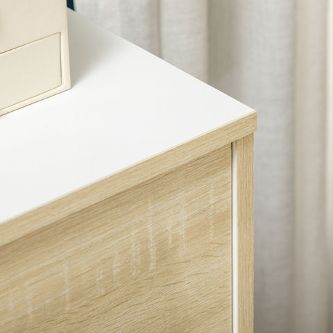 Rootz Chest of Drawers - Storage Cabinet - Dresser - Spacious 3 Drawers - 75 x 42 x 75 cm - Elegant White & Wood Look