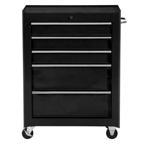 Rootz Rolling Steel Tool Trolley - Workshop Cart - Tool Storage - Lockable with 2 Keys - 61.5 x 33 x 82.5 cm - Non-slip Protection