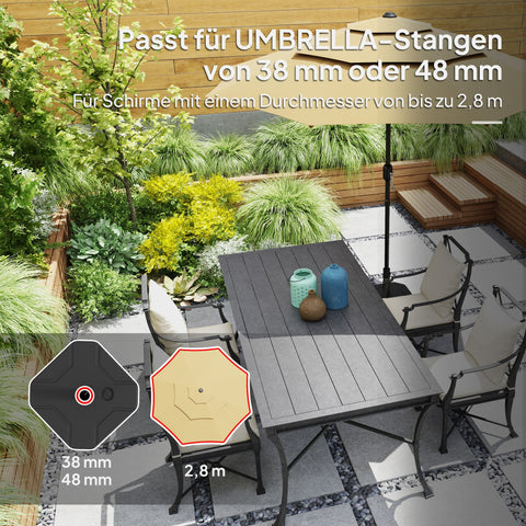 Rootz Parasol Stand - Umbrella Holder - Fillable Base - Reliable Stability - 45cm x 45cm x 25cm