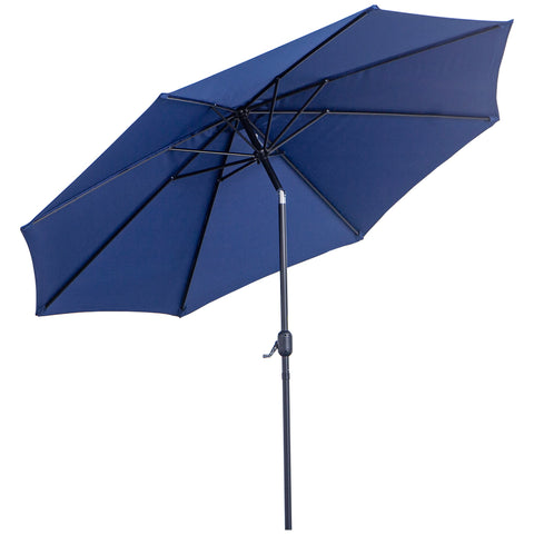 Rootz Garden Screen Straight Parasol - Sunshade - UV Resistant - Optimal Sun Protection - Ø 3m x 245cm, Blue