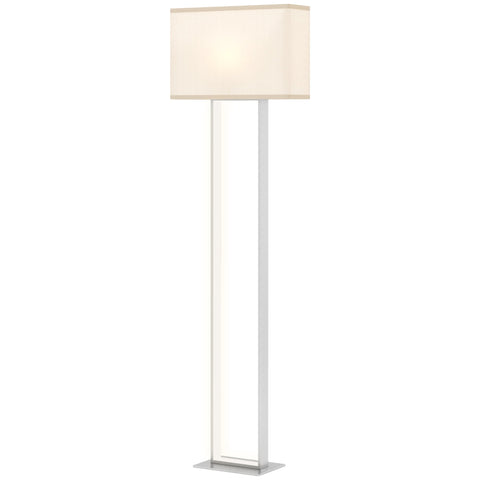 Rootz Modern Floor Lamp - Standing Light - Layer Lamp - Adjustable Brightness - White Linen Look - 45L x 150H x 150H cm