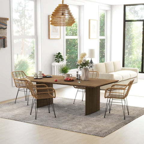 Rootz 4 Piece Dining Chair Set - Kitchen Chairs - Rattan Chairs - Comfortable Seating - 56cm x 60cm x 79cm