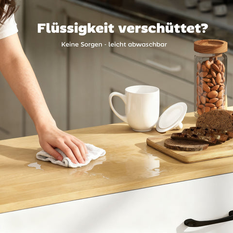 Rootz Rolling Kitchen Island - Mobile Cart - Fold-Out Work Surface - Storage Cabinet - Soft Close Doors - Spacious & Organized - White, 115x70x89 cm