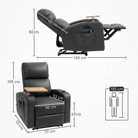Rootz Massage Chair - Relaxing Armchair - Lying Chair - Massage Function - 77cm x 93cm x 105cm
