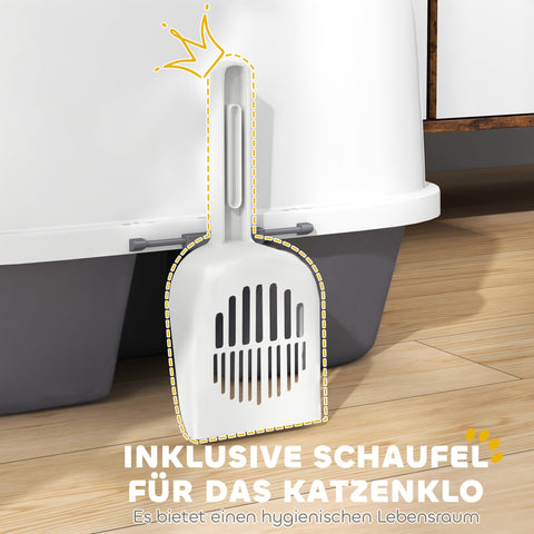 Rootz Cat Litter Box with Lid - Lockable & Easy to Clean - Covered - 50cm x 50cm x 39cm