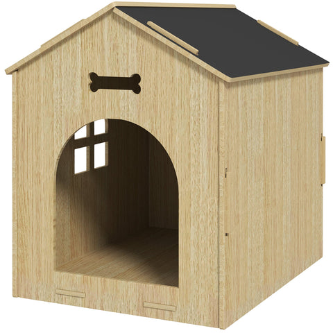 Rootz Dog House Niche - Pet Connector - Animal Retreat - Easy to Clean - 44cm x 57cm x 58cm Brown and Black
