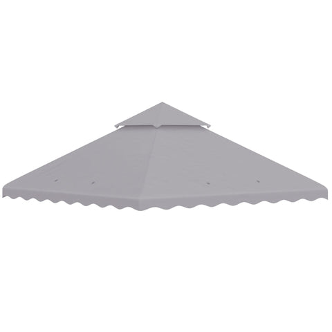 Rootz Gazebo Replacement Roof - Ventilation Canopy - Water Drainage - Holes Polyester - Light Gray - 295L x 295W cm