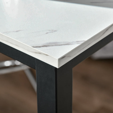 Rootz Bar Table - Marble-Look Counter - Cocktail Stand - Stylish Upgrade - 120cm x 40cm x 100cm