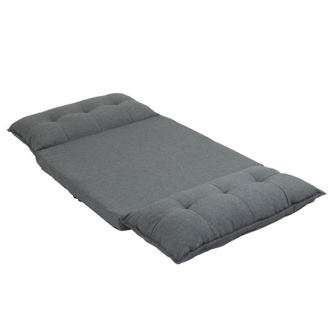 Rootz Elegant Gray Chauffeuse Floor Sofa - Adjustable Relaxing Chair - Reading Armchair - Metal Structure - 100L x 71W x 54H cm