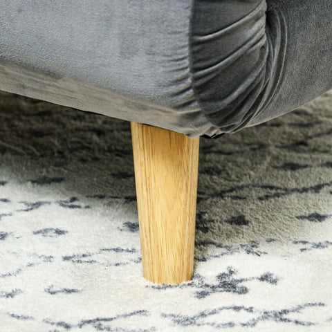 Rootz 2-in-1 Fauteuil - Ontspanningsstoel - Slaapstoel - Slaapbank - Logeerbed - Rubberhout - Grijs - 72 cm x 78 cm x 79 cm