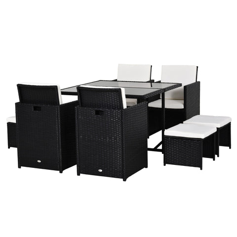 Rootz Garden Furniture Set - Patio Set - Outdoor Seating - Space-Saving - Table: 109x109x72cm, Armchair: 56x52x87cm, Stool: 41x41x31cm