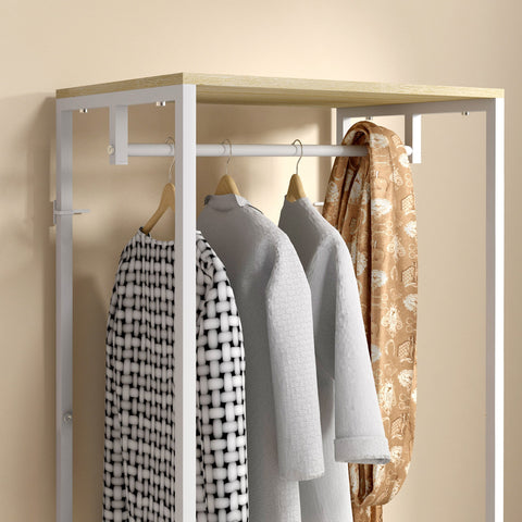 Rootz Wardrobe with Rod & Shoe Racks - Clothes Organizer - Hall Storage Unit - Industrial Style - 60L x 40W x 167.5H cm