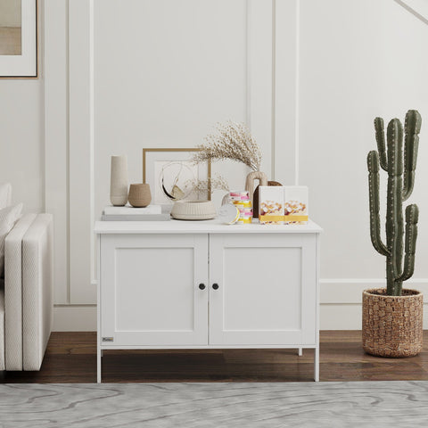 Rootz Litter Box Cabinet - Cat House - Cat Toilet - Privacy Solution - 80 x 51 x 54 cm White