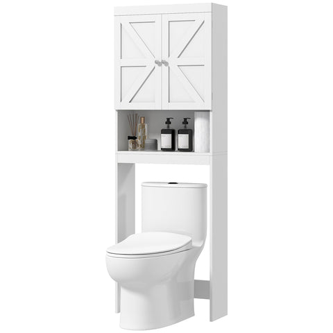 Rootz Toilet Cabinet - Bathroom Storage - Shelving Unit - Space-Saving Design - 58.5L x 23B x 170H cm