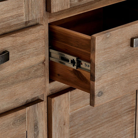 Rootz vitrinekast - opbergkast - vitrinekast - massief acaciahout - uitgebreide opbergruimte - duurzame constructie - elegant ontwerp - 115 cm x 45 cm x 200 cm