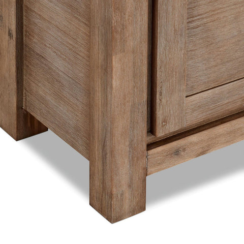 Rootz vitrinekast - opbergkast - vitrinekast - massief acaciahout - uitgebreide opbergruimte - duurzame constructie - elegant ontwerp - 115 cm x 45 cm x 200 cm