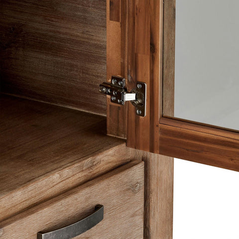 Rootz vitrinekast - opbergkast - vitrinekast - massief acaciahout - uitgebreide opbergruimte - duurzame constructie - elegant ontwerp - 115 cm x 45 cm x 200 cm