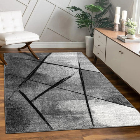 Contemporary Designer Rug – Soft & Durable – Cozy Mottled Abstract Pattern