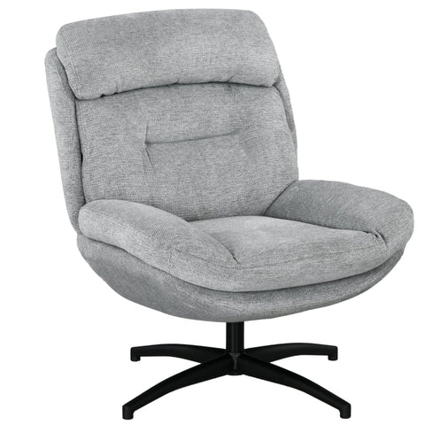 Rootz Swivel Lounge Chair - Accent Chair - Rotating Armchair - Chenille Fabric - Integrated Seat & Armrests - 79cm x 91cm x 98cm