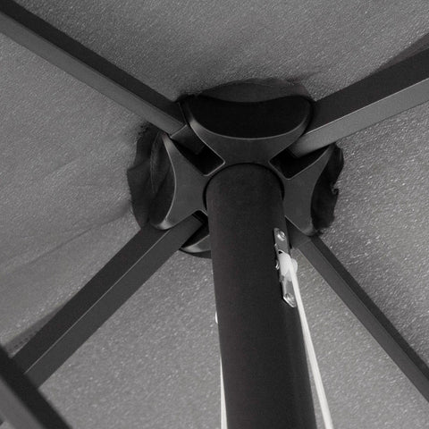 Rootz XXL Garden Parasol - Outdoor Screen - Sunshade Umbrella - Optimal Sun Protection - 4.6m x 2.7m x 2.4m - Steel Mast - High-Tight Polyester - Grey