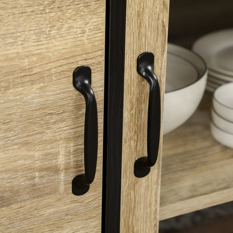 Rootz High Kitchen Cabinet Buffet - Pantry Cupboard - Storage Shelf - Extra Storage - 90.3cm x 39.3cm x 177.2cm