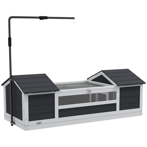 Rootz Outdoor Tortoise House - Turtle Enclosure - Reptile Habitat - Adjustable Lamp - 120 x 56.5 x 43cm