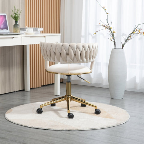 Rootz Velvet Office Chair - Ergonomic Chair - Swivel Chair - Comfortable & Stylish - 62L x 62W x 67H cm