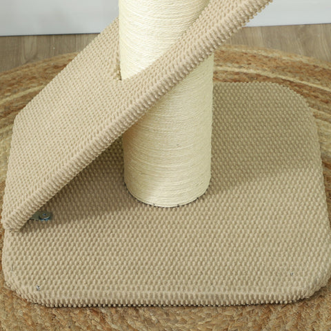 Rootz Cat Scratching Post - Activity Center - Furniture Protector - Solid Chipboard - 48cm x 48cm x 84cm