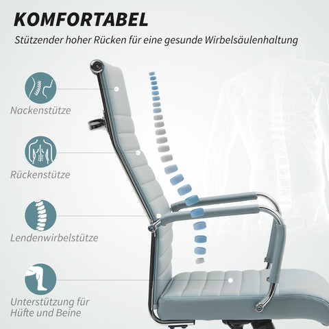 Rootz Ergonomic Office Chair - Swivel Chair - Adjustable Chair - Synthetic Leather - Comfort & Style - 54x62x104-114cm