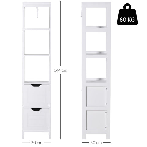 Rootz Bathroom Shelf Cabinet - Kitchen Cabinet - Storage Organizer - Space-Saving Design - 30L x 30W x 144H cm