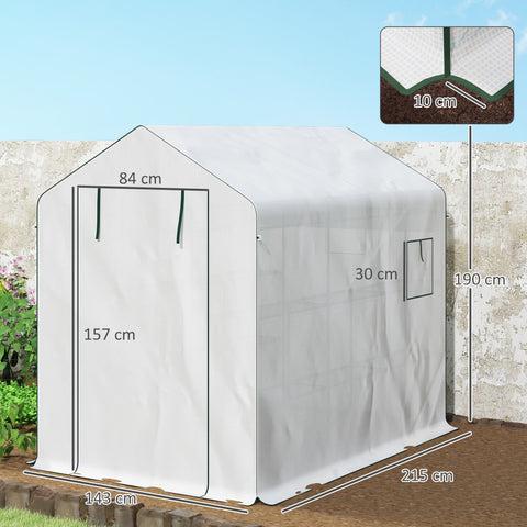 Rootz 3m² Garden Greenhouse - Plant Shelter - Plant Conservatory - UV Resistant - 143 x 215 x 190cm