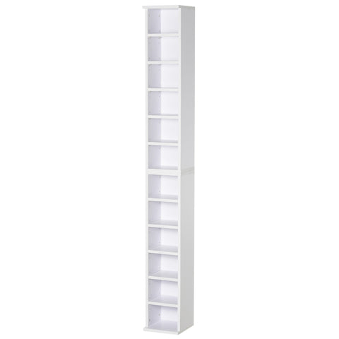Rootz Set of 2 CD Stands - Media Shelves - Decorative Storage - Organize Up to 204 CDs - 21 x 22.5 x 88.5 cm - White Finish