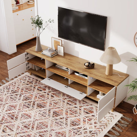Rootz Modern TV Stand - Media Console - Storage Cabinet - Stylish & Functional - 175cm x 37cm x 51cm