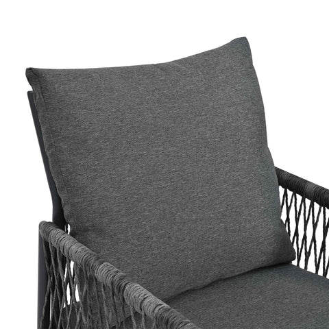 Rootz 5 Piece Garden Lounge Set - Outdoor Dining Set - Patio Furniture - Weather Resistant Durability - Chairs: 64.5x58x86 cm, Table: 83.5x83.5x74 cm