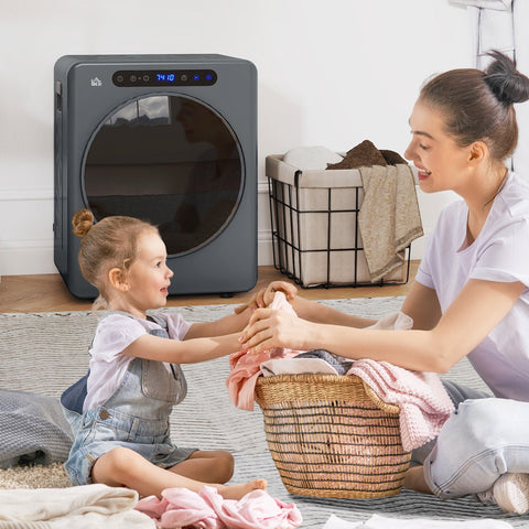 Rootz Tumble Dryer - Portable Dryer - Compact Laundry Solution - Touch Operation - 4kg Capacity - 6 Programs - 49cm x 43cm x 61cm - Grey