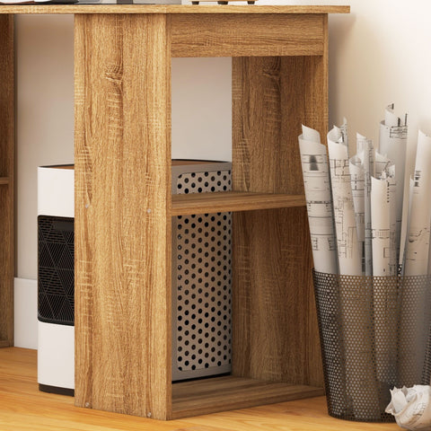 Rootz Computer Desk with Shelf - Office Desk - Corner Desk - Multi Storage - 120cm x 55cm x 120cm