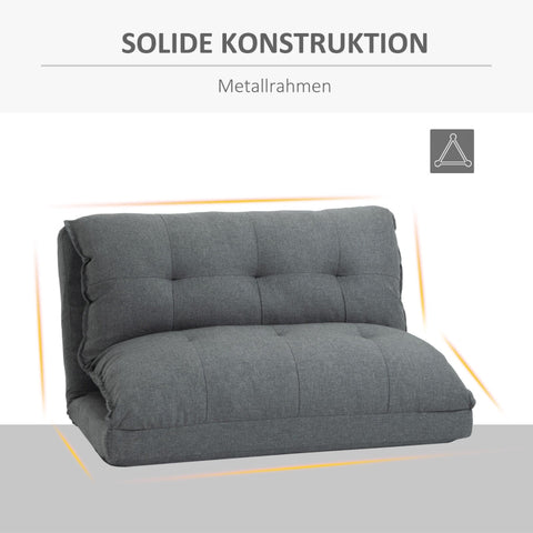 Rootz Elegant Gray Chauffeuse Floor Sofa - Adjustable Relaxing Chair - Reading Armchair - Metal Structure - 100L x 71W x 54H cm
