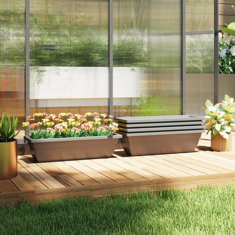 Rootz 5 Set Flower Pots - Garden Planters - Plant Containers - Durable Plastic - 59cm x 21cm x 16cm