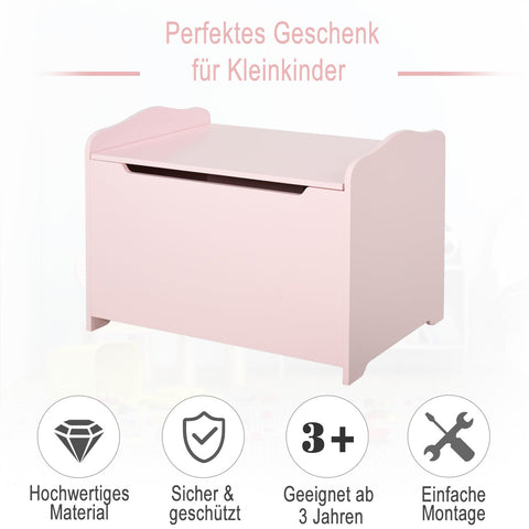 Rootz Toy Chest Children's Bench - Toy Box - Storage Chest - Kid-Friendly MDF - 60cm x 40cm x 48cm