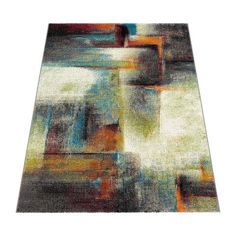 Bright Area Rug – Vibrant 3D Diamond Pattern – Soft & Durable Polypropylene