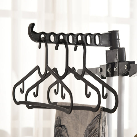 Rootz Clothes Airer - Drying Rack - Laundry Stand - Foldable Design - High Load Capacity - Mobility and Stability - 73cm x 64cm x 177cm - Metal Frame - Black
