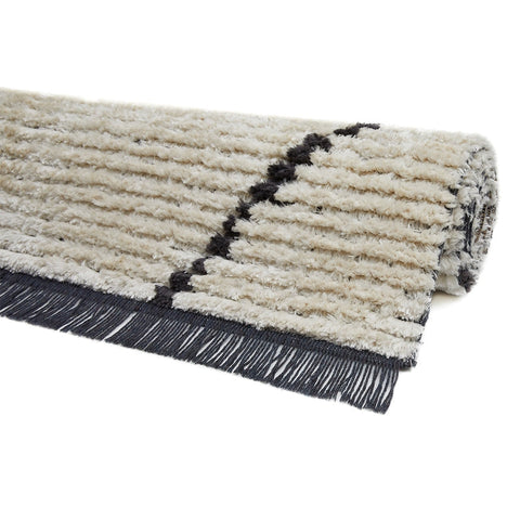 Rootz Geometric Motif Rug - Soft Color Carpet - Fringe Detail Mat - Luxurious Softness - 120cm x 180cm